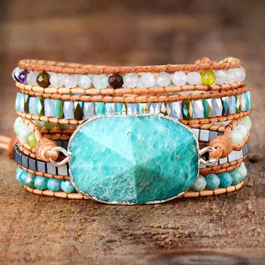 Clear Blue Sky Amazonite Wrap Bracelet